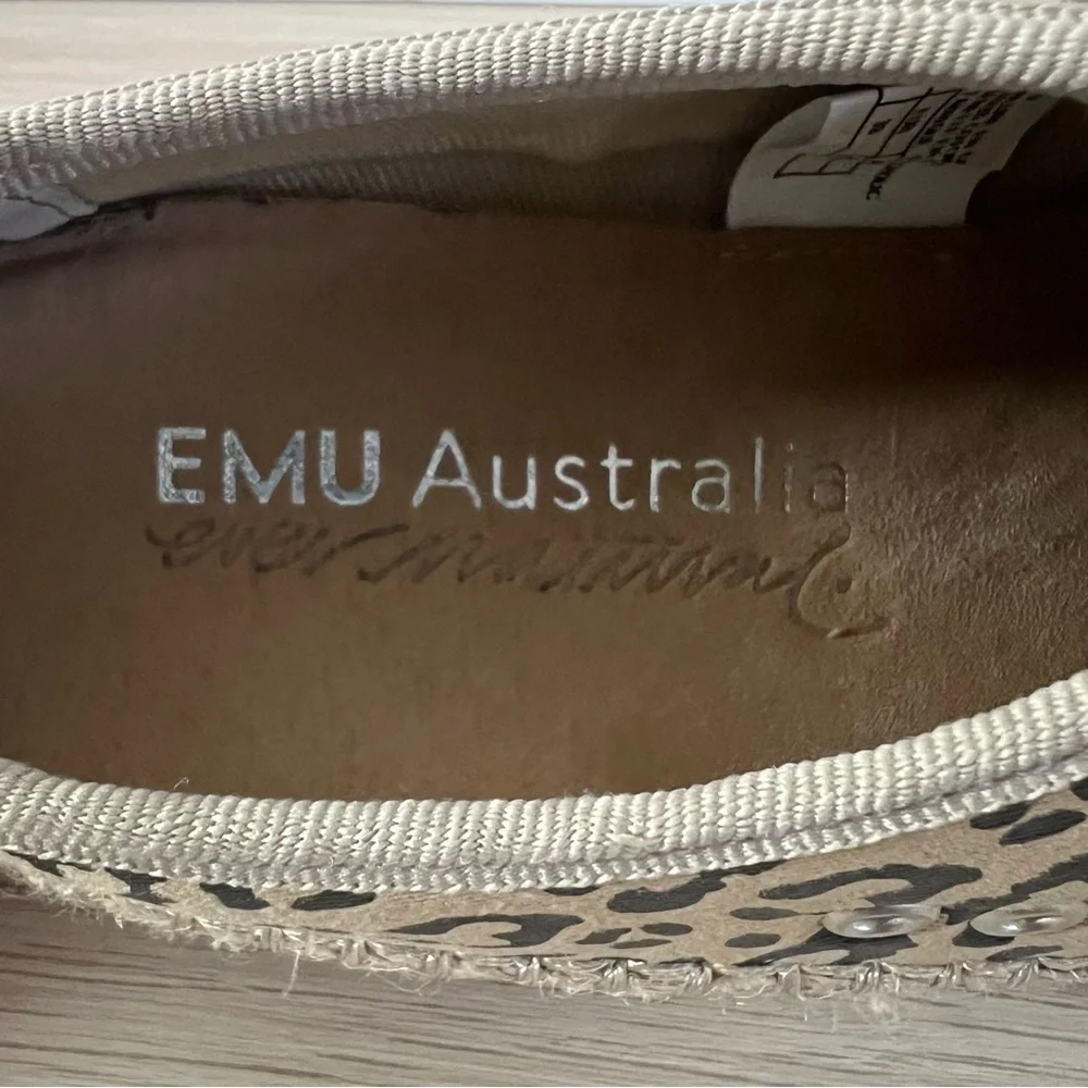 EMU Australia Agonis Cuban Sand Leopard Print Espadrille Lace Up Sneaker Shoes
